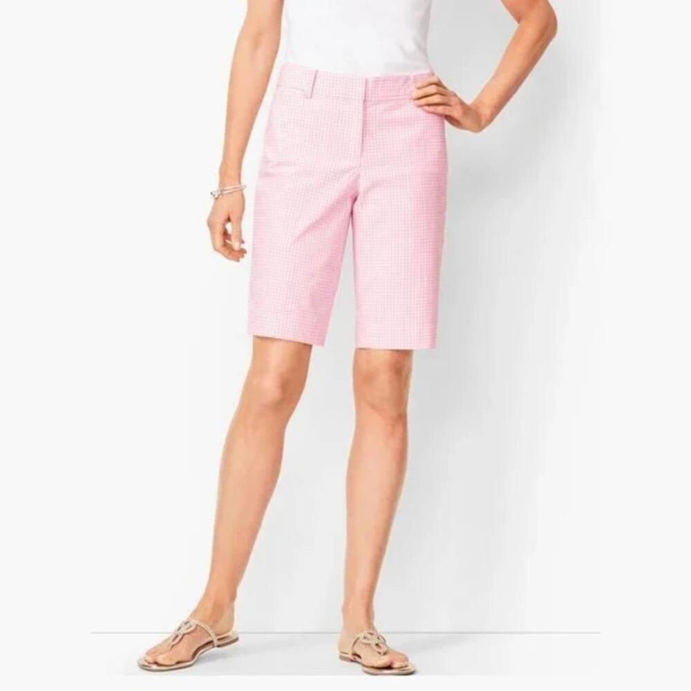 Talbots Perfect Shorts - Bermuda Length - Pink White Checks Gingham - Size 10‎
